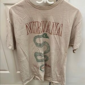 Nirvana Beige Graphic T-Shirt